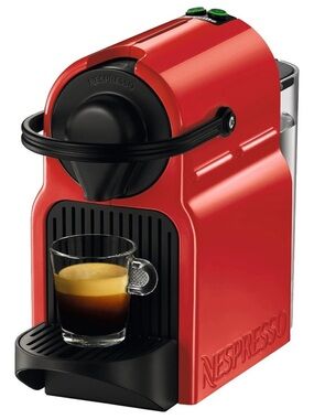 Nespresso Ruby Red Single-Serve Espresso Machine with Black Accents